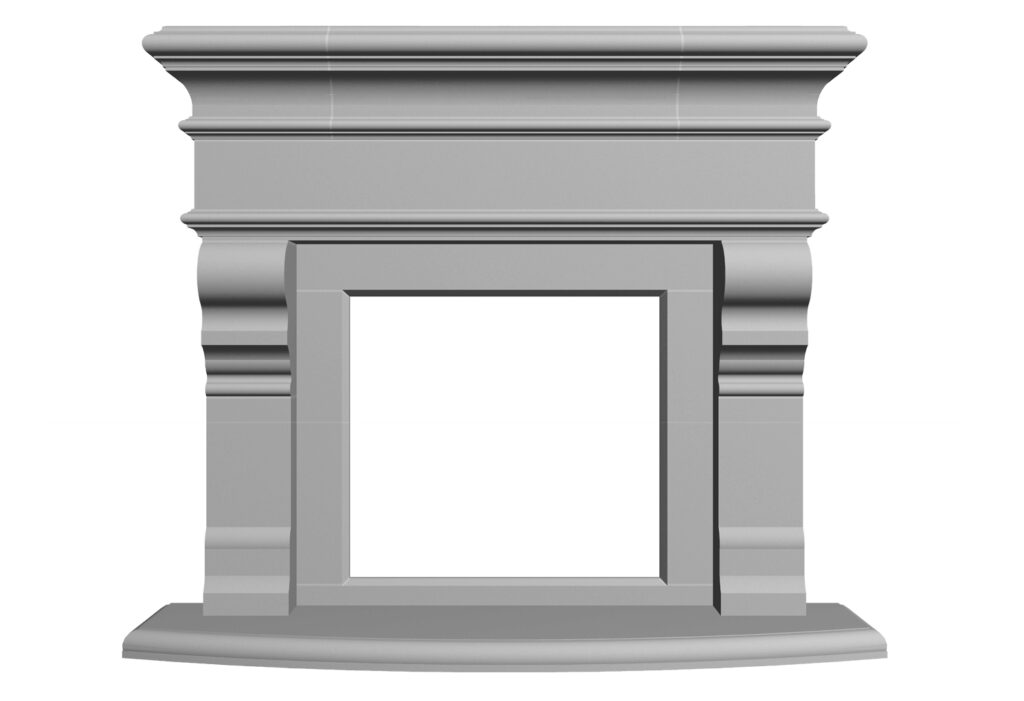 An image of a fireplace with filler panels.