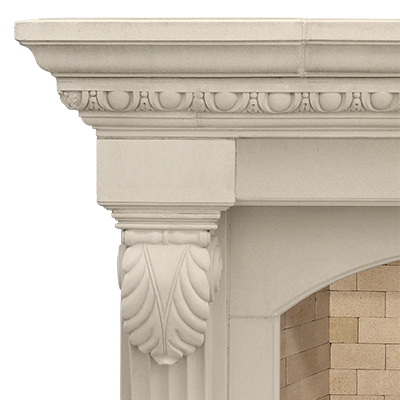An Italian fireplace mantle with a decorative design, optimized for SEO.