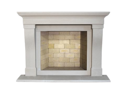 A tiled surround fireplace.