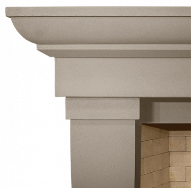 A transitional close up of a fireplace mantle.