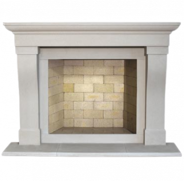 A tiled surround fireplace.